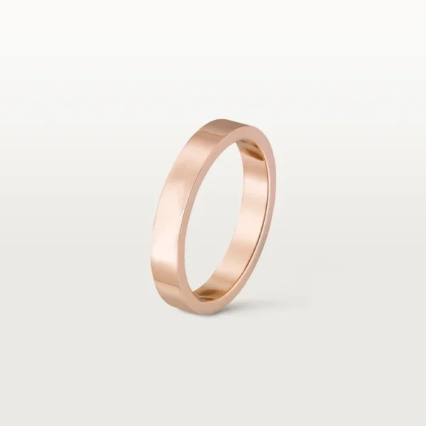[ZYRONO] PINK GOLD FACE OF DEVOTION – MODERN FLAT BAND FOR LASTING LOVE WITH PERSONALIZED LETTERING, 3 MM WIDTH