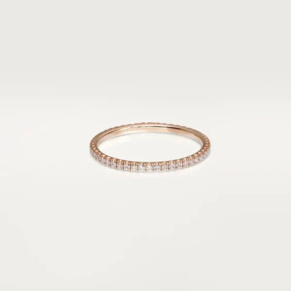 [ZYRONO] PINK GOLD SYMPHONY OF LIGHT – SPARKLING MICRO-SET BAND FOR SUBTLE RADIANCE, 1.5 MM WIDTH