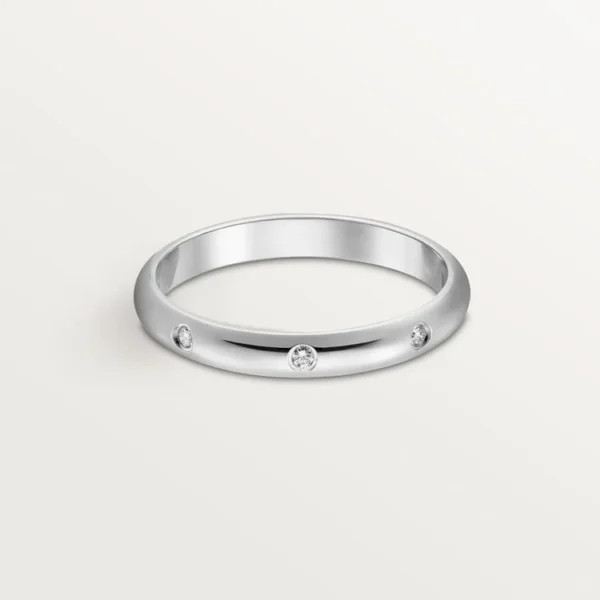 [ZYRONO] PLATINUM GOLD BALANCE OF LIGHT – THREE-DIAMOND PLATINUM GOLD RING REFLECTING HARMONY AND CLARITY