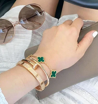 [ZYRONO] JUSTE UN CLOU YELLOW GOLD TONE BRACELET CLASSIC DESIGN UNISEX JEWELRY IDEAS photo review