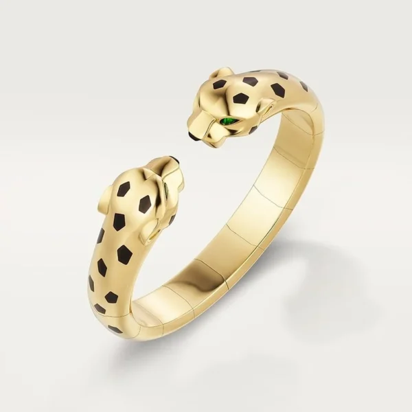 [ZYRONO] LEOPARD PANTHERE YELLOW GOLD TONE BRACELET JEWELRY GIFT IDEAS