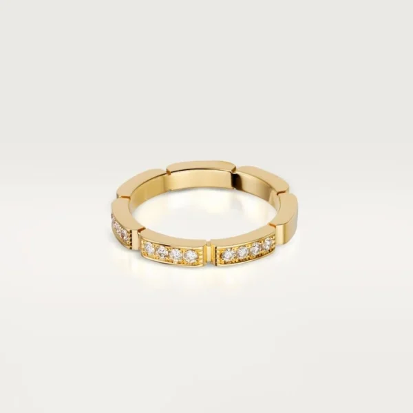 [ZYRONO] GOLD BRILLIANCE OF UNITY – SEGMENT-LINKED RING WITH GLEAMING STONES
